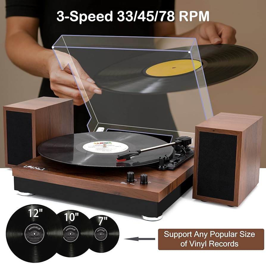 LP リスト Amazon.com: Vinyl Record Player with Dual Portable Stereo